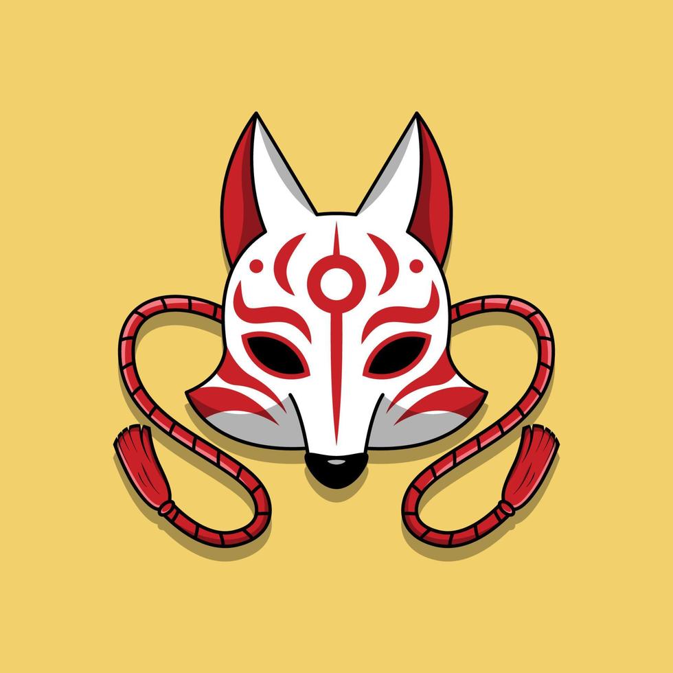 máscara kitsune japonesa, ilustración vectorial eps.10 vector