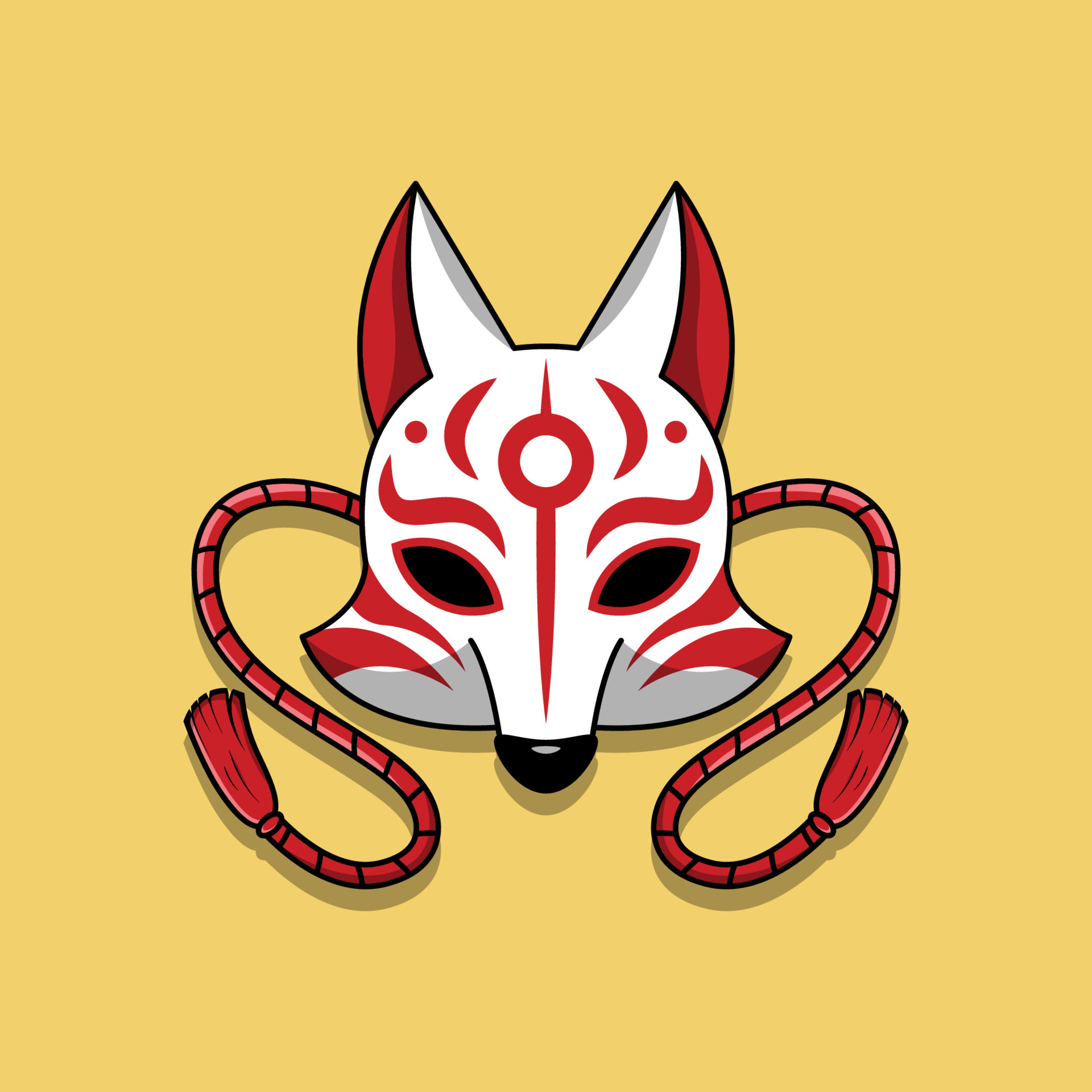 Kitsune Mask Free Vector Eps Cdr Ai Svg Vector Illustration Graphic Art