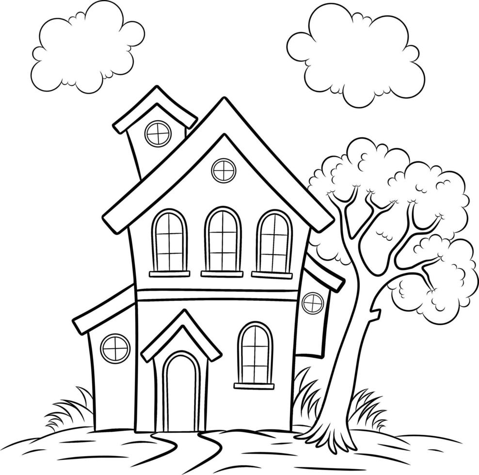 Big house outline vector