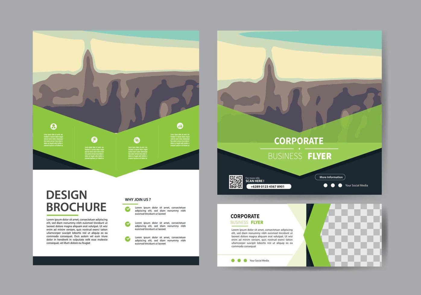 flyer business tempate for brochure annual report company vector