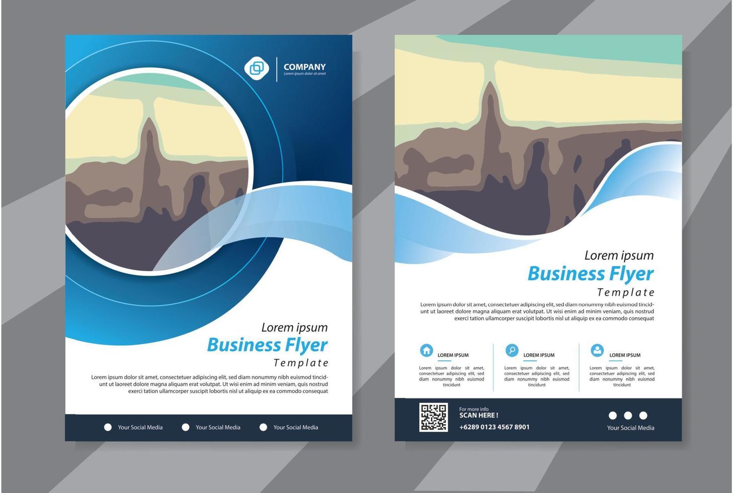 plantilla de negocio de volante para empresa de informe anual de folleto vector