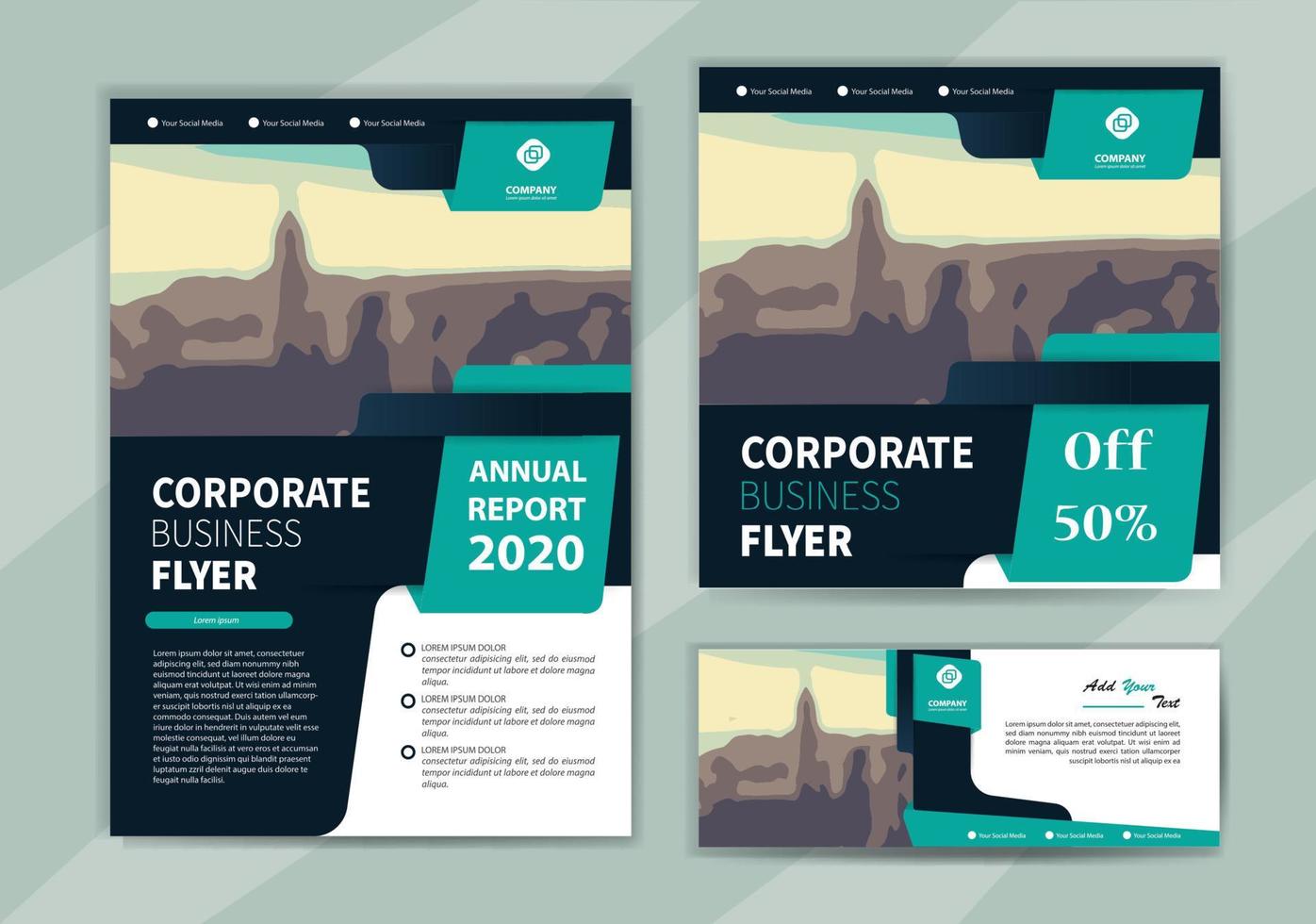 flyer business tempate for brochure annual report company vector