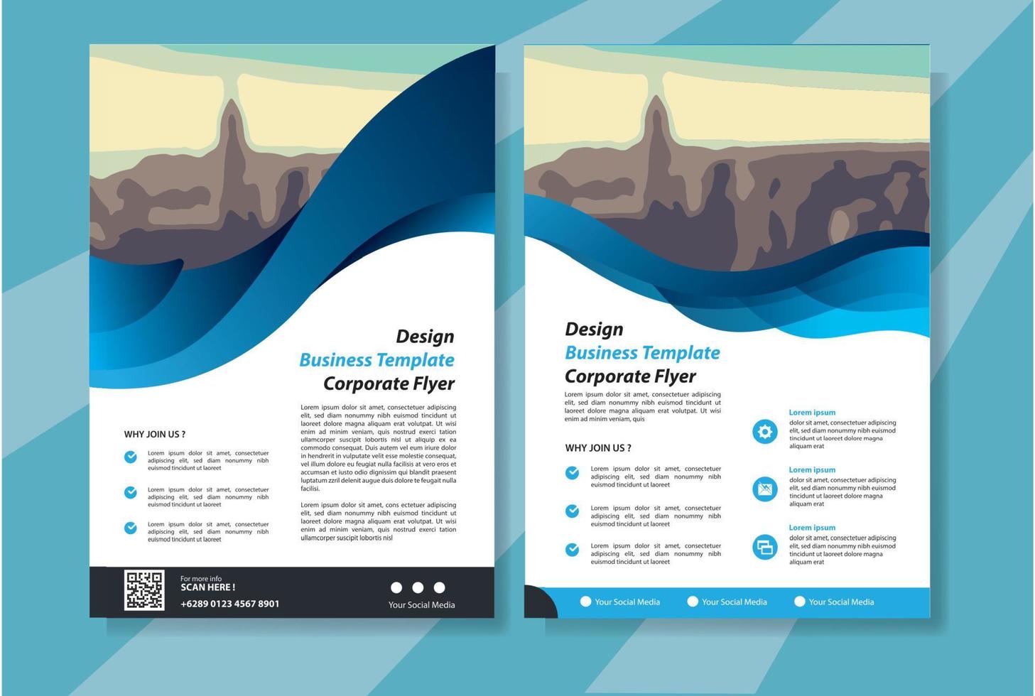 plantilla de negocio de volante para empresa de informe anual de folleto vector