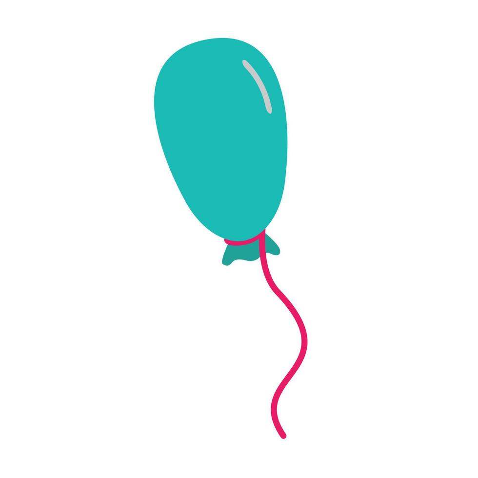 Green Flying Balloon with pink rope vector