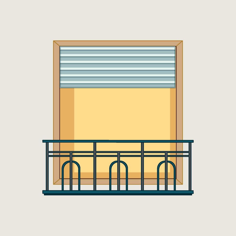 Romantic European style shutter window covering vector
