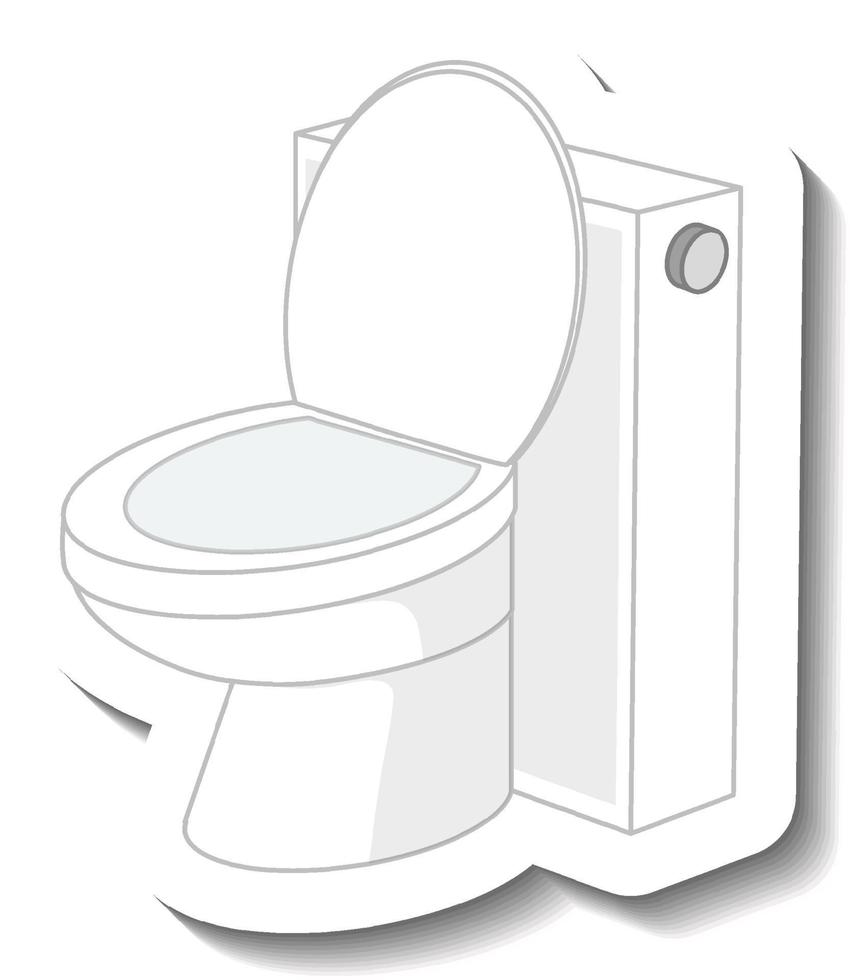 Toilet with water-flush on white background vector