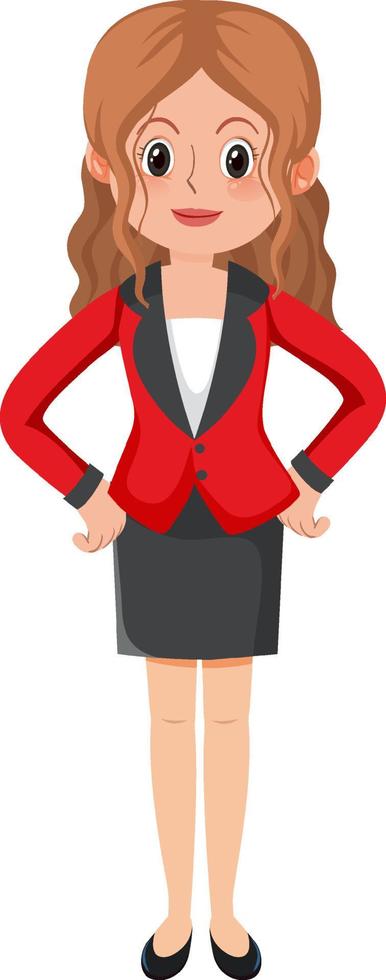 A secretary cartoon character on white background vector