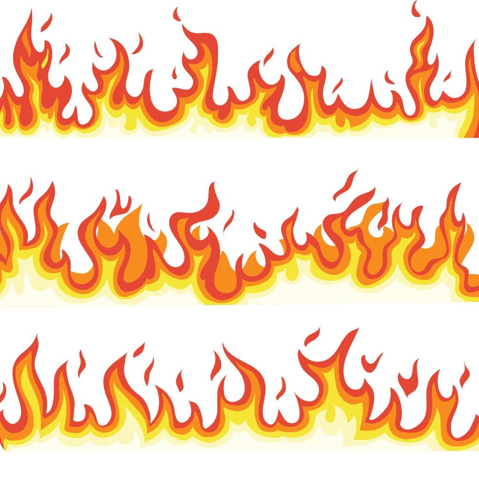 fire flames flat collection vector