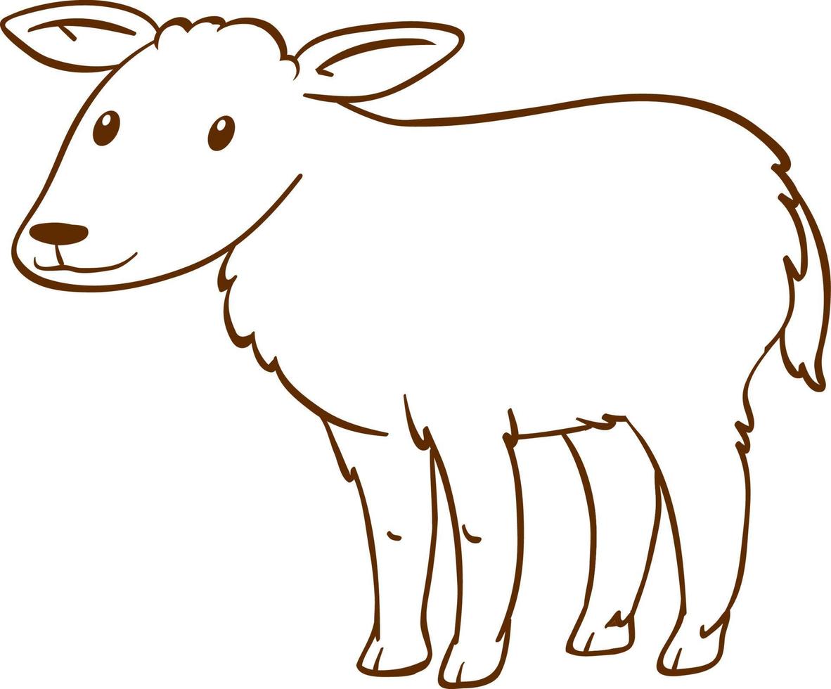 Calf in doodle simple style on white background vector