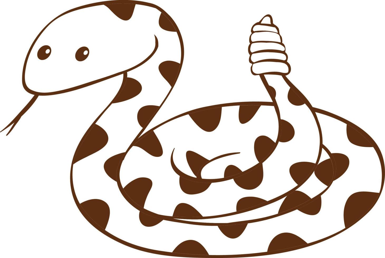 Snake in doodle simple style on white background vector