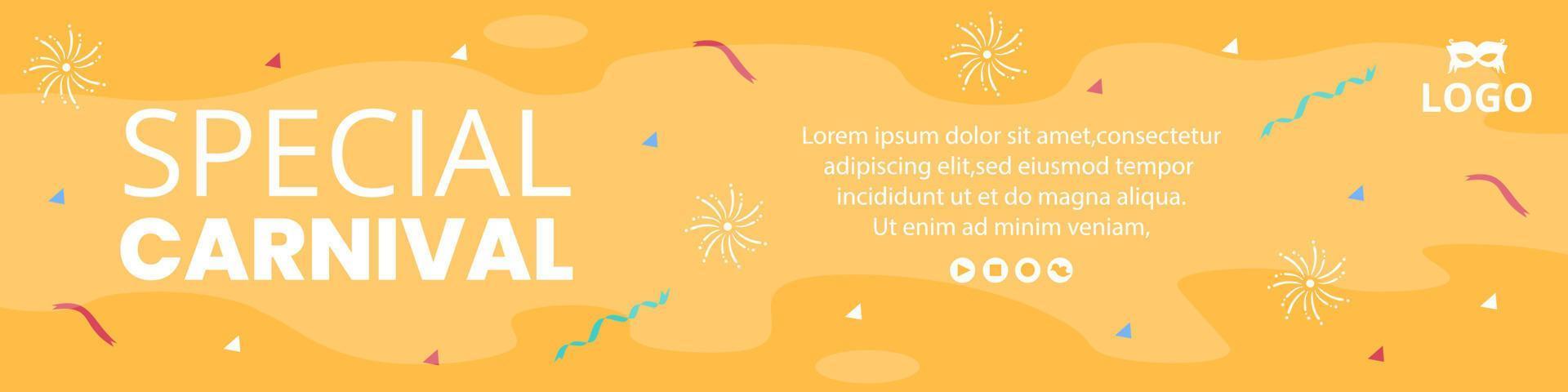 Happy Carnival Celebration Banner Template Flat Illustration Editable of Square Background Suitable for Social Media or Greeting Card vector