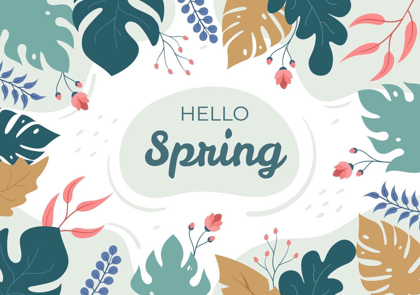 Spring Time Background with Flowers Season and Plant for Promotions, Magazines, Advertising or Websites. Nature Flat Vector Illustration