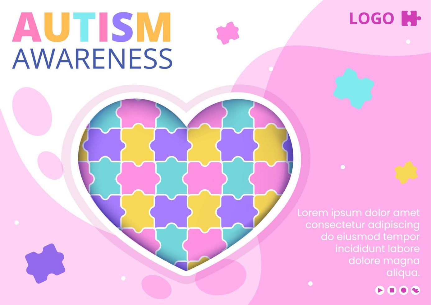 World Autism Awareness Day Brochure Template Flat Illustration Editable of Square Background Suitable for Social media or Greetings Card vector