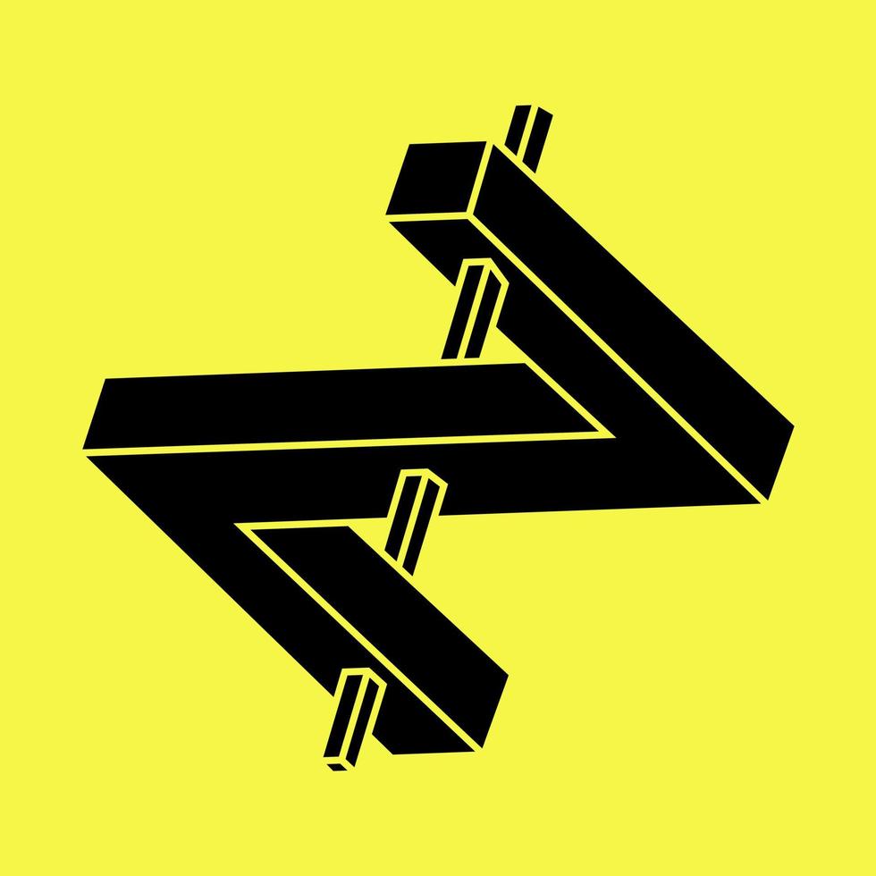 Impossible optical illusion shapes. Optical art object. Impossible figures. Unreal geometric object. vector