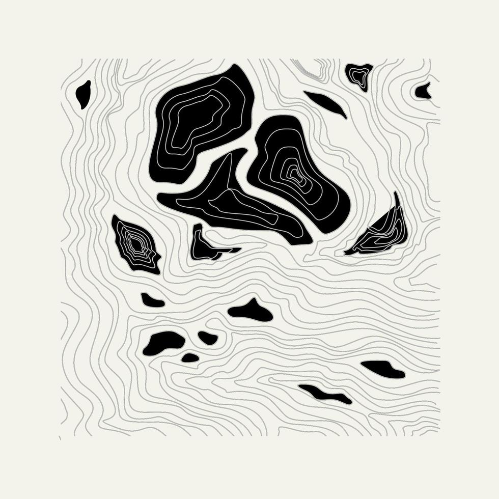 Monochrome abstract contour line illustration vector