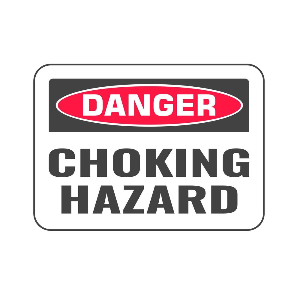 Choking hazard forbidden sign sticker not suitable for children under 3 years isolated on white background. vector