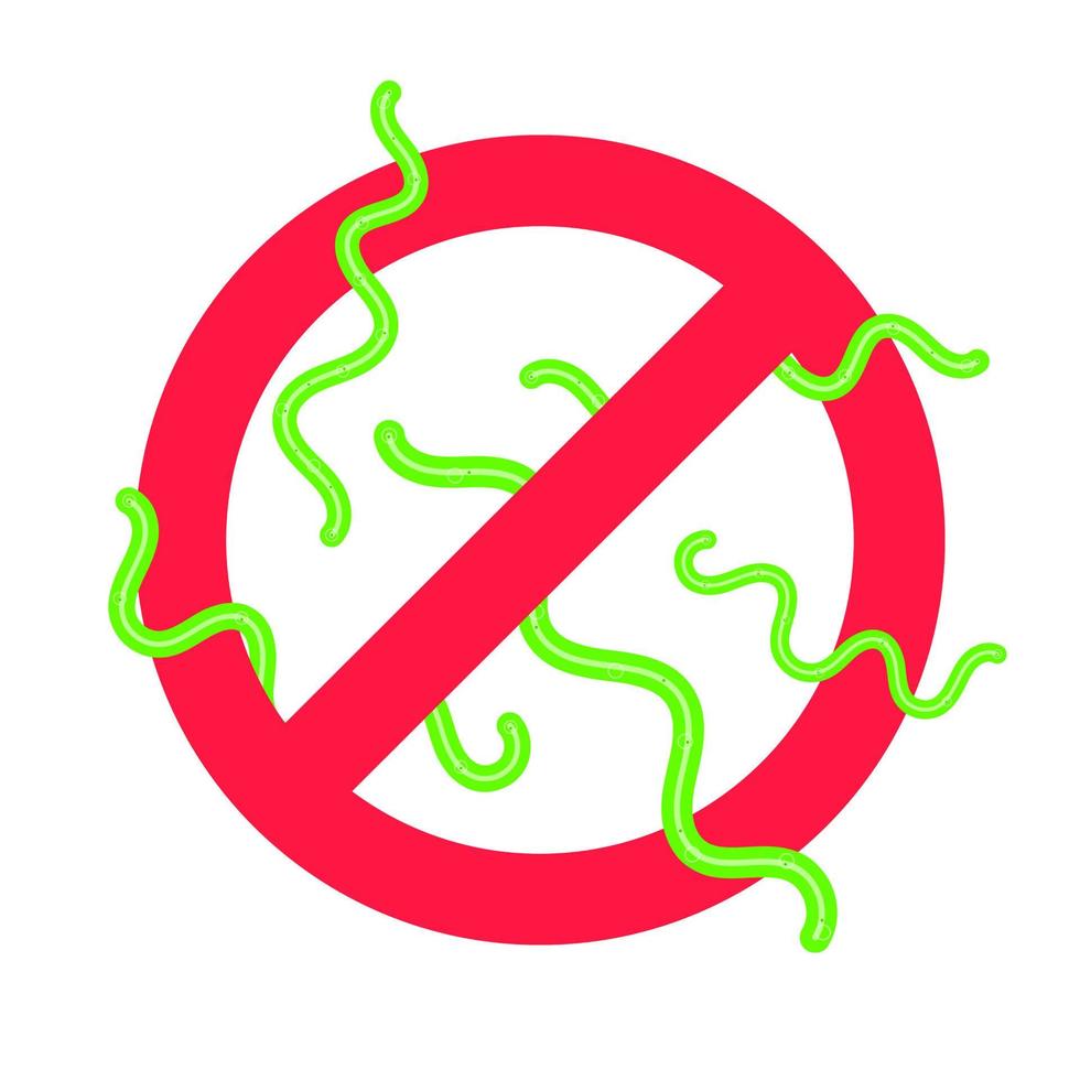 Stop viruses and bad bacterias or germs prohobition sign. vector