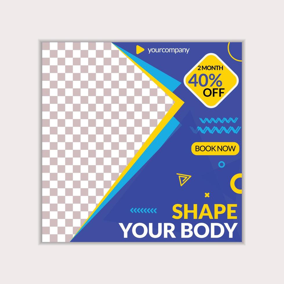 Gym Social Media Post Design vector