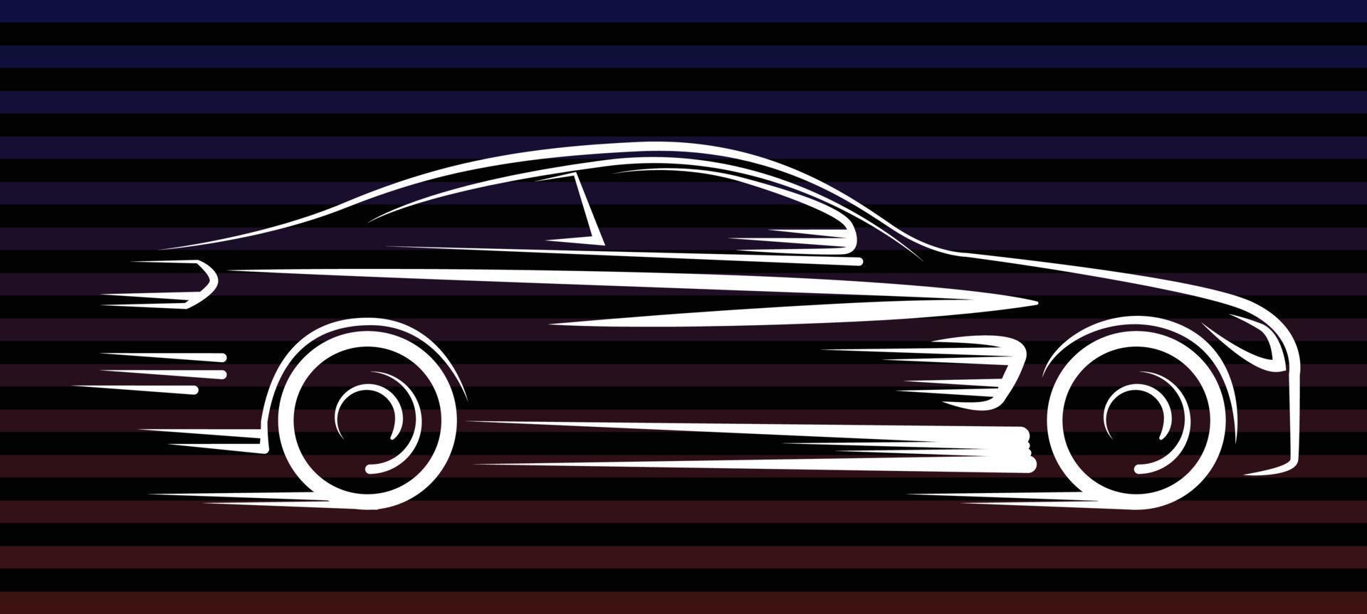 speed car racing on white line vector