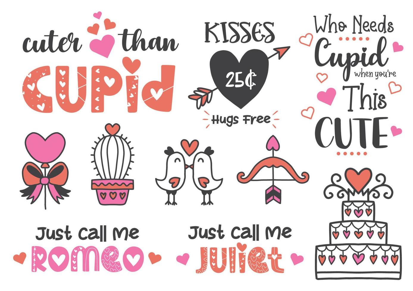 valentine quote illustration Vector for banner