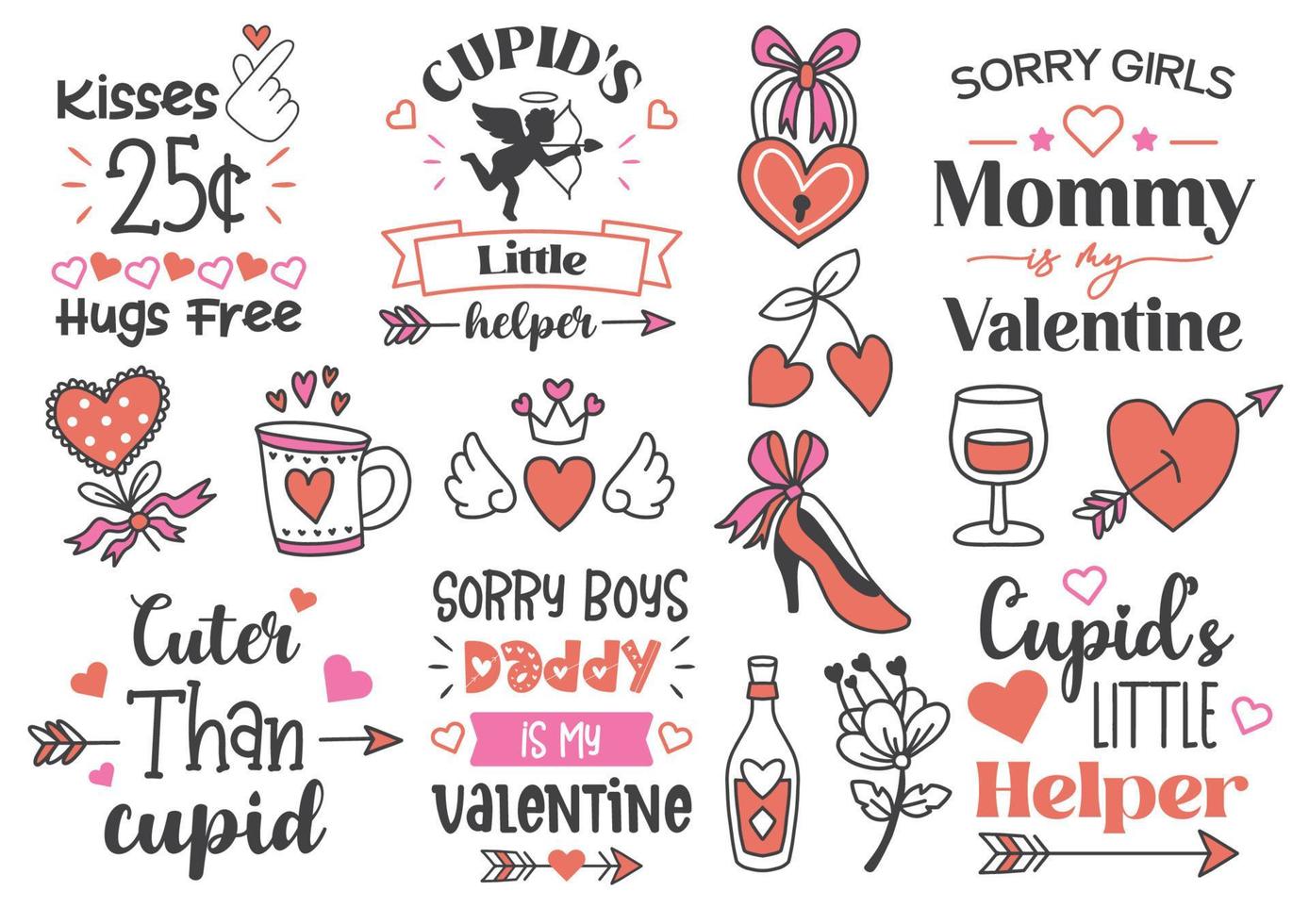 valentine quote illustration Vector for banner
