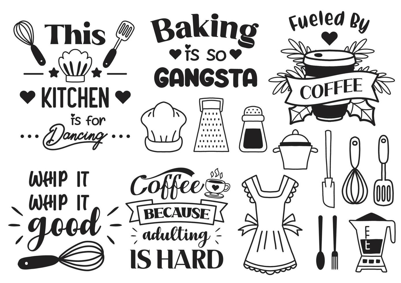 kitchen quote illustration Vector for banner