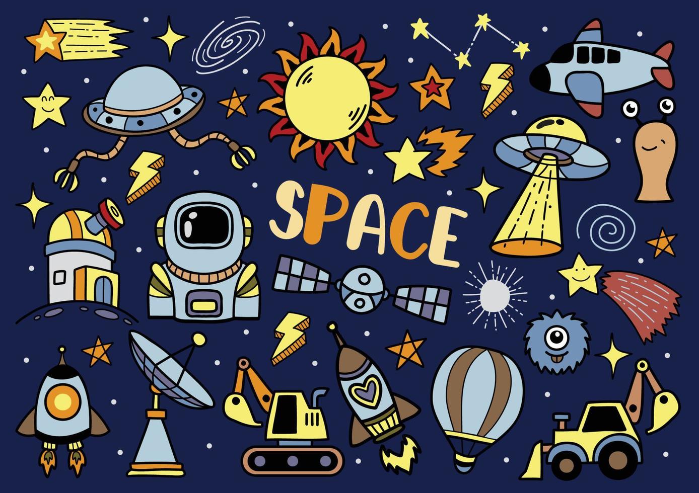 vector de ilustración de espacio y cosmos para banner