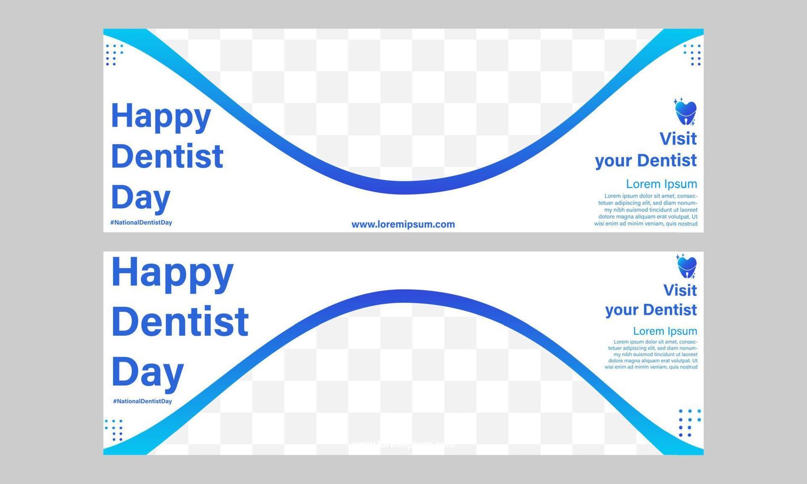 feliz día nacional del dentista plantilla de banner horizontal vector