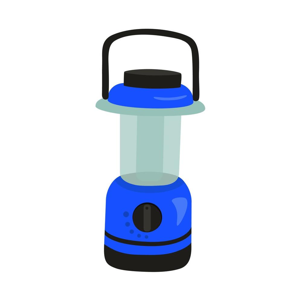 Blue camping lantern. vector