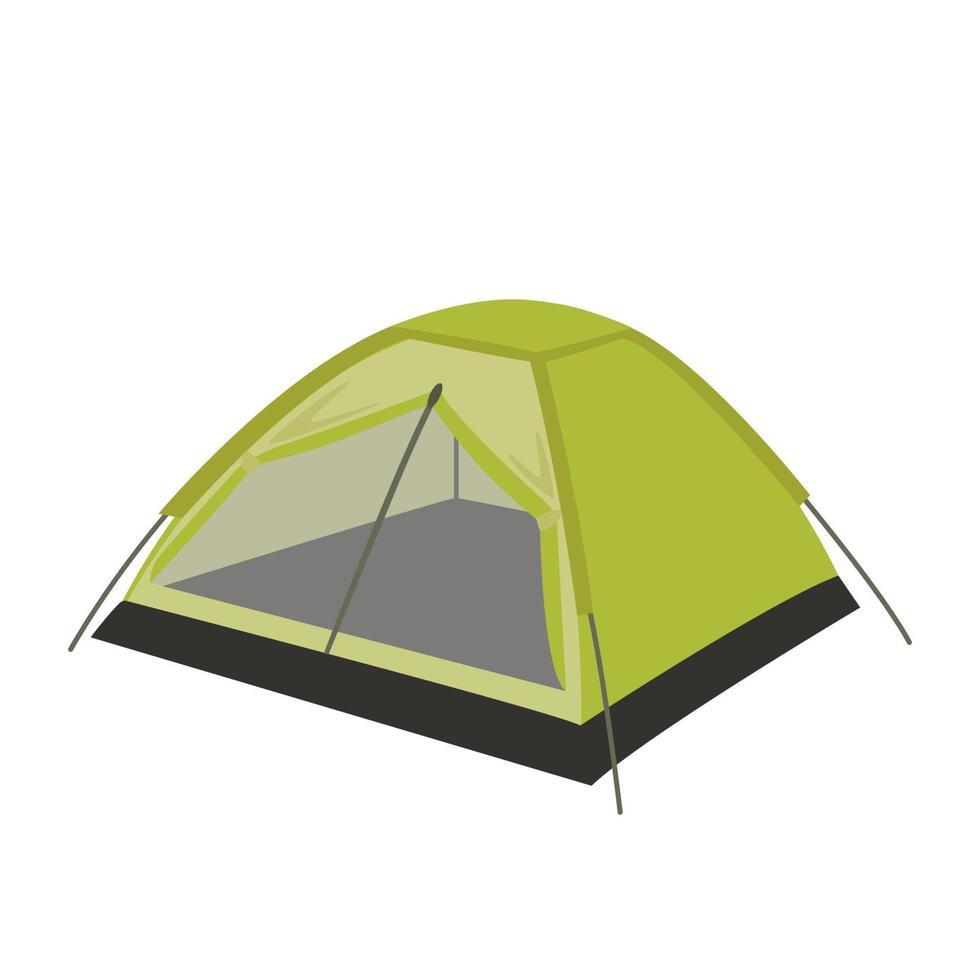 Green camping tent. vector