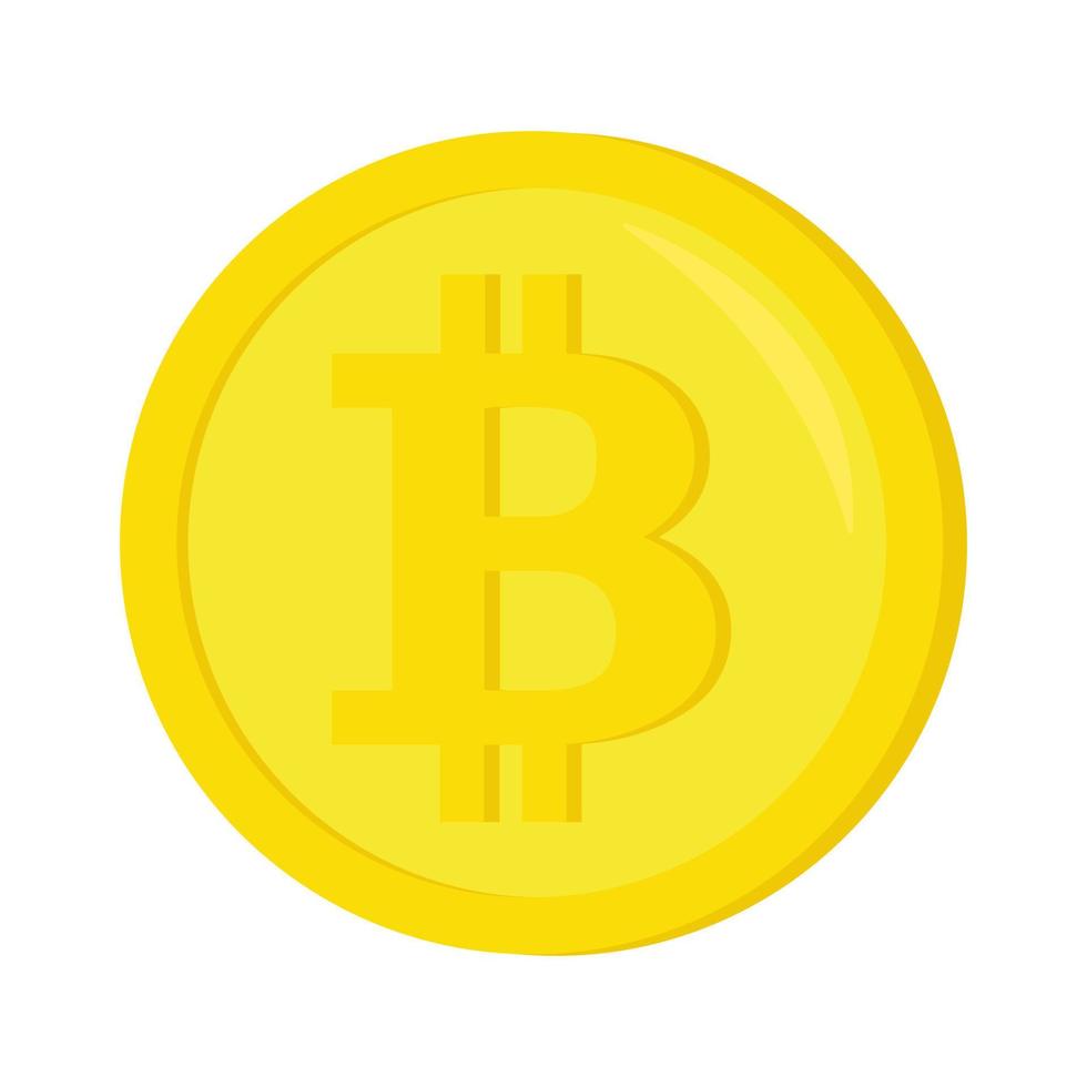 Bitcoin in cartoon style. vector