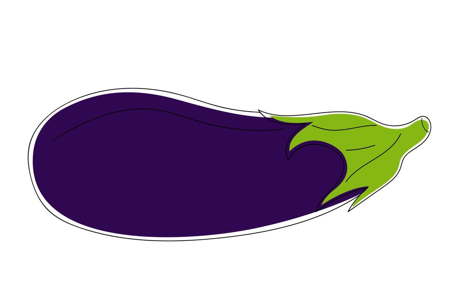 Hand drawn eggplant. vector