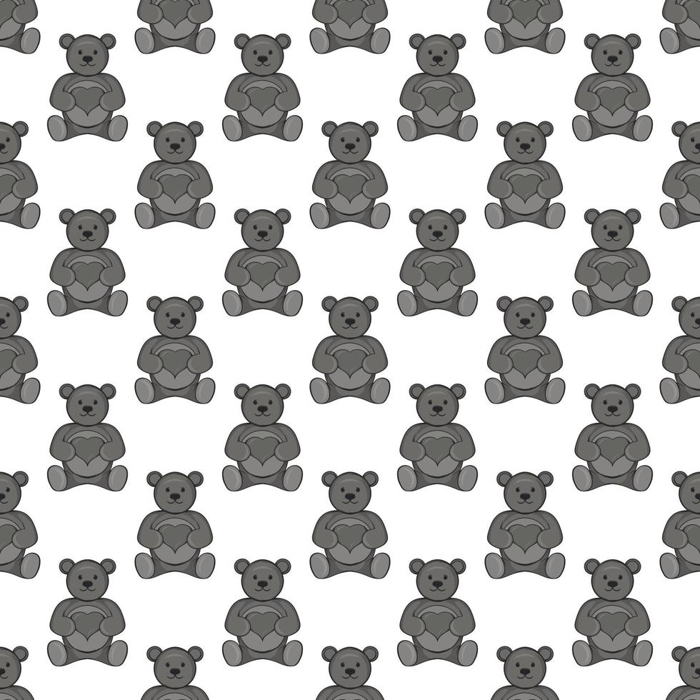Toy bear seamless pattern vector