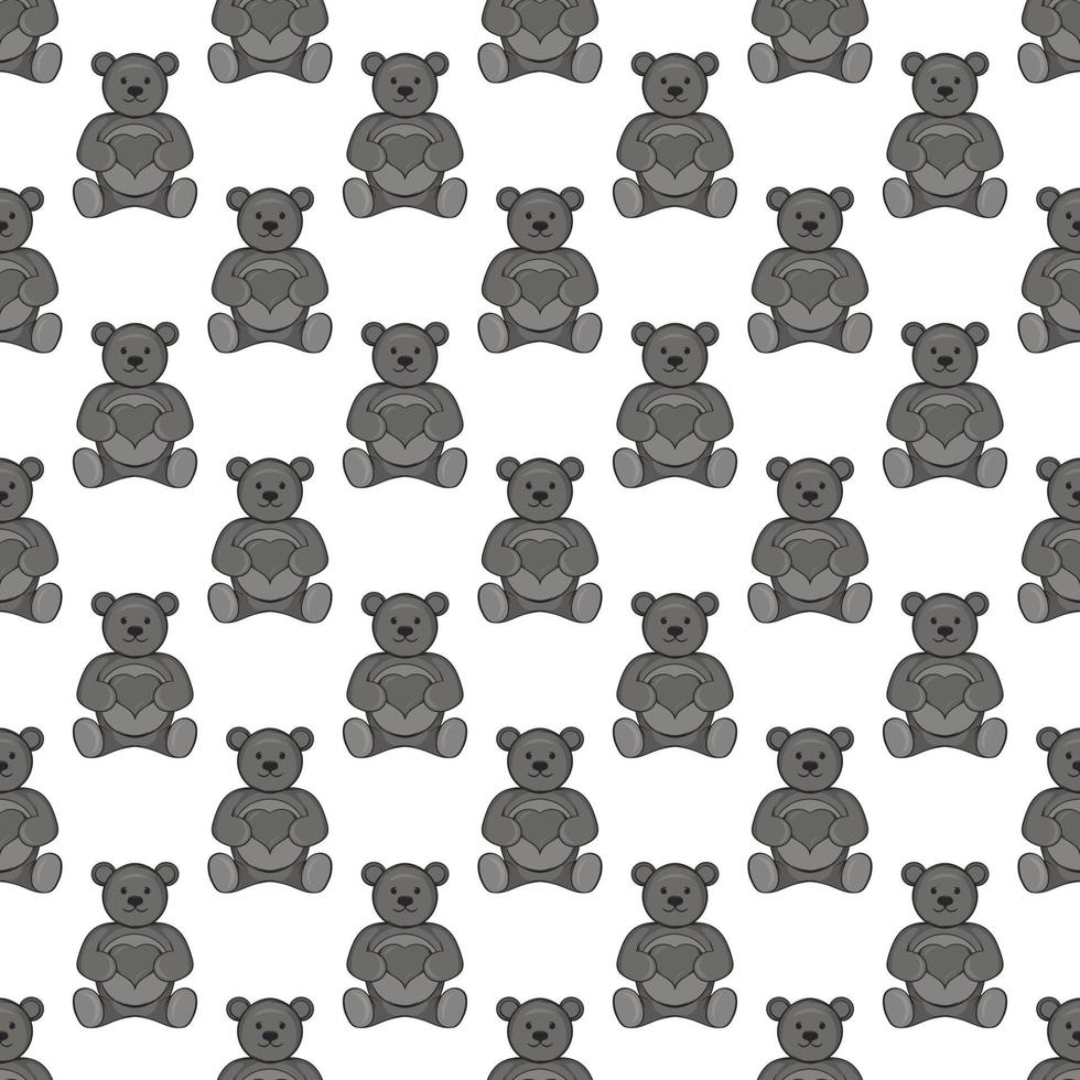 Toy bear seamless pattern vector