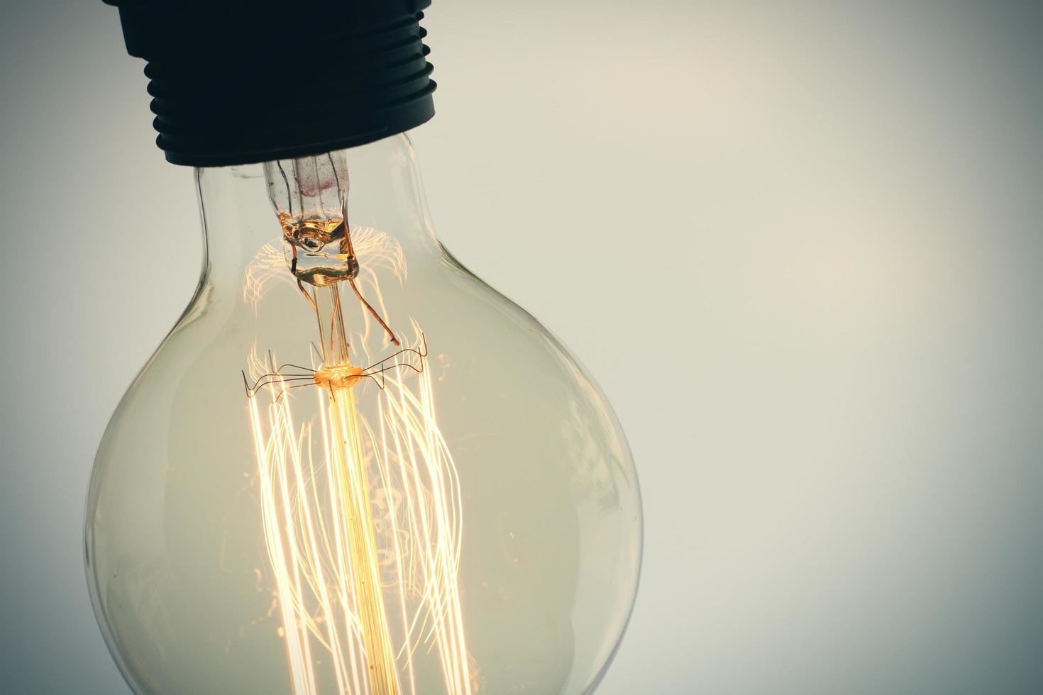 close up of vintage light bulb as creative concept photo