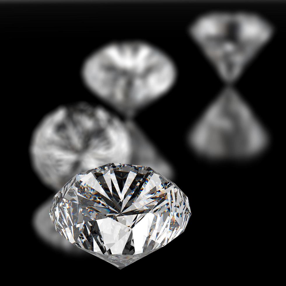 diamonds 3d on black surface photo