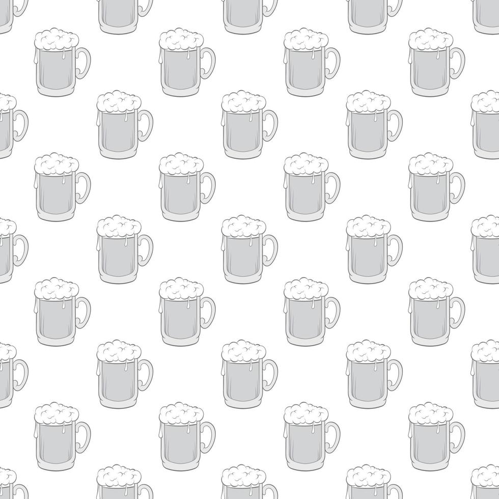 Glass of beer seamless pattern vector