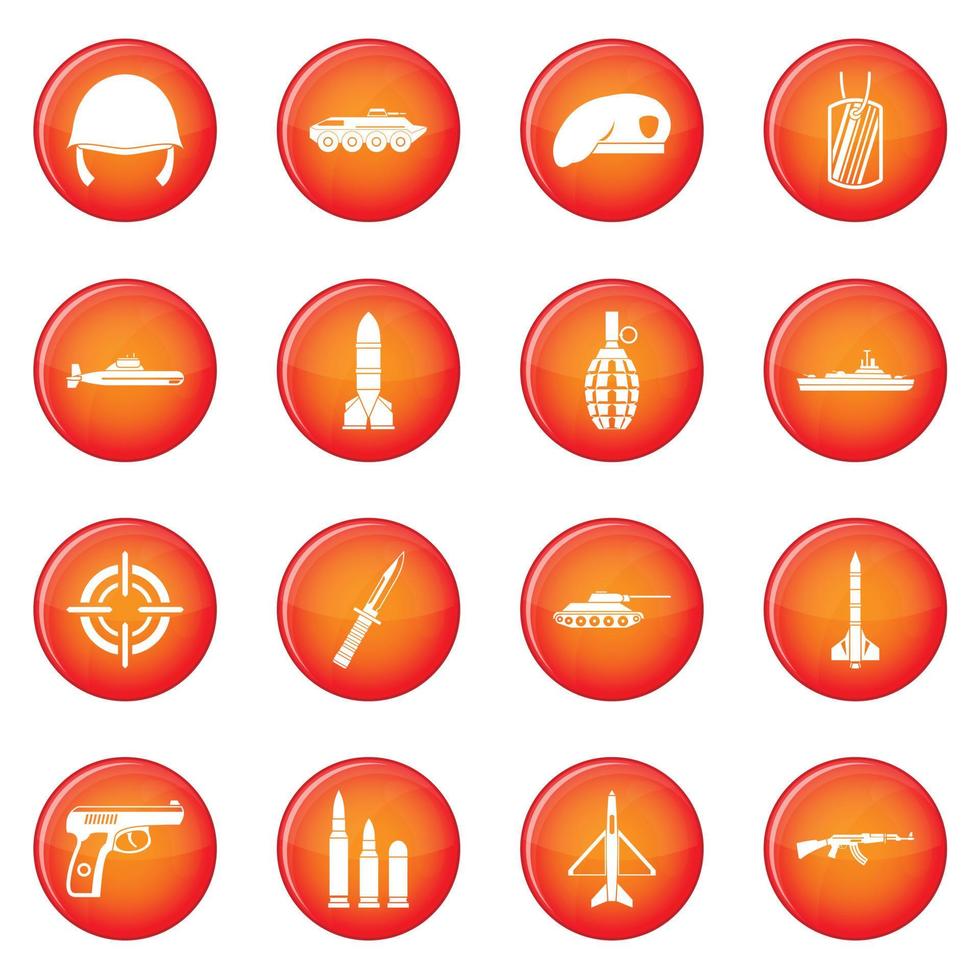 Military icons vector set