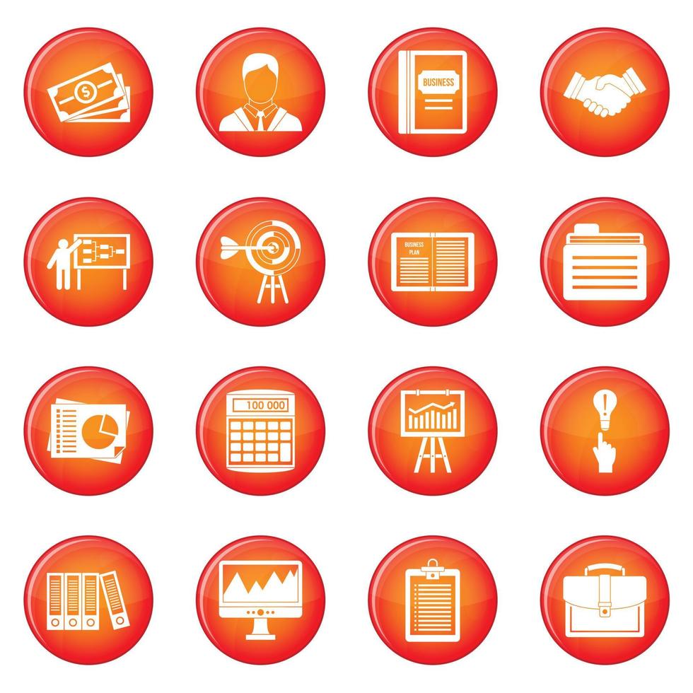 Business plan icons vector set