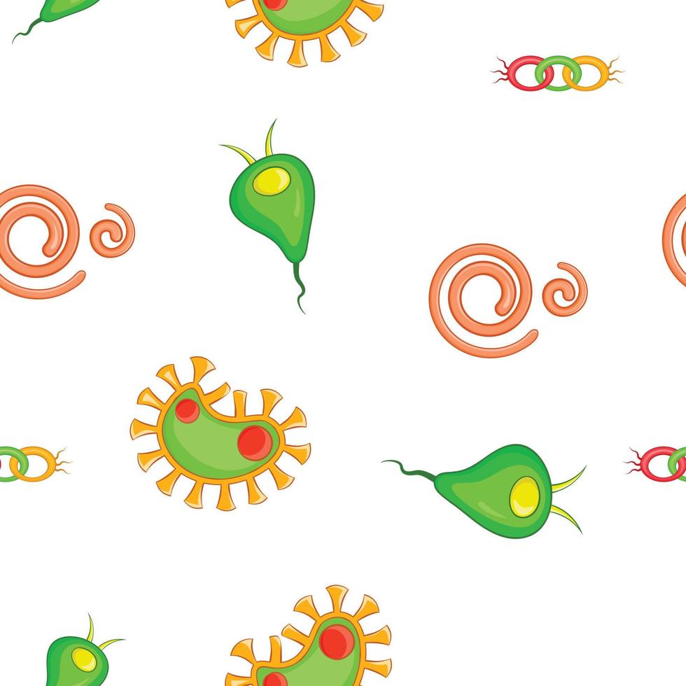 Pathogens pattern, cartoon style vector