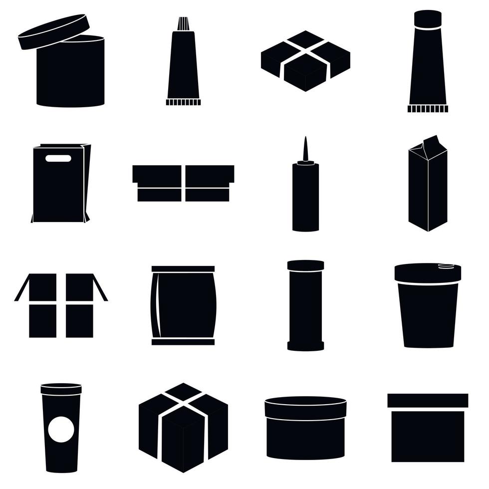 conjunto de iconos de embalaje, estilo simple vector