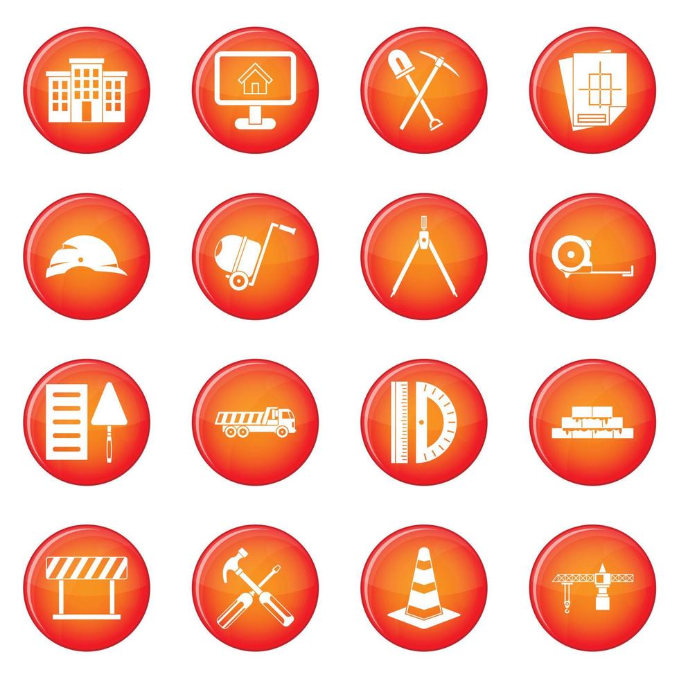 Construction icons vector set