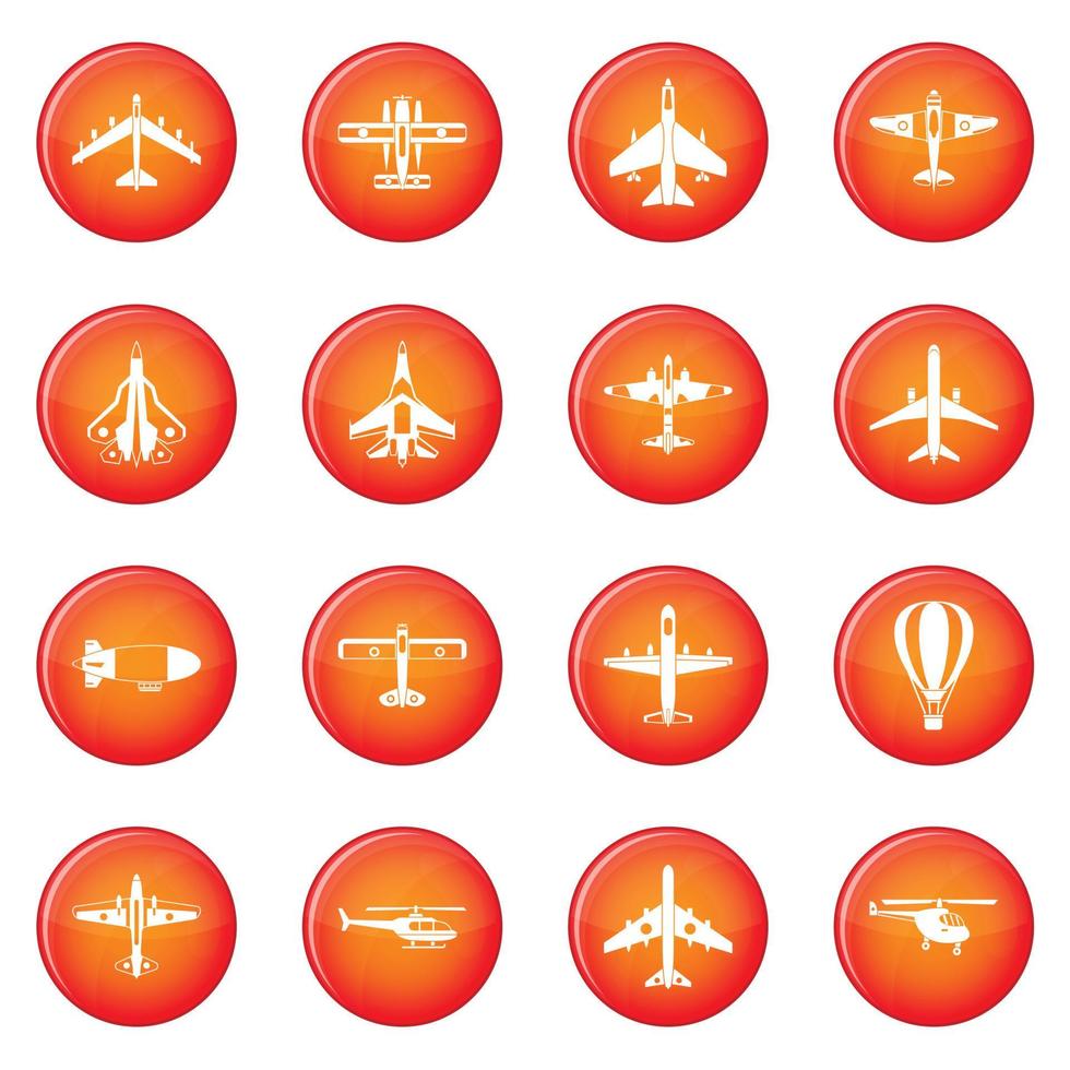 conjunto de vectores de iconos de aviación