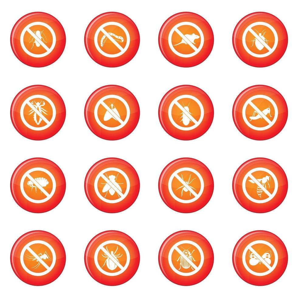 No insect sign icons vector set