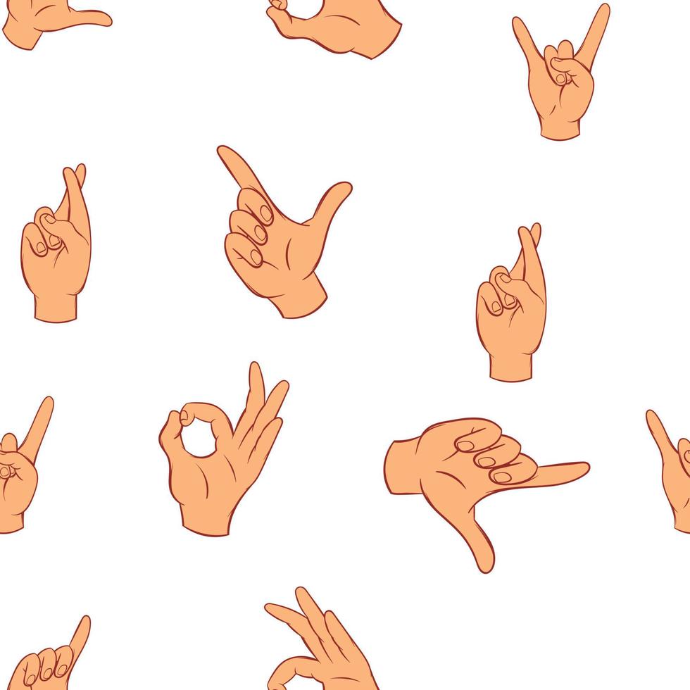 Fingers pattern, cartoon style vector