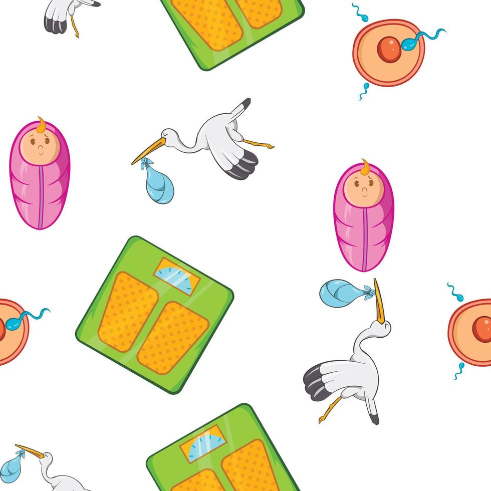 Pregnancy pattern, cartoon style vector