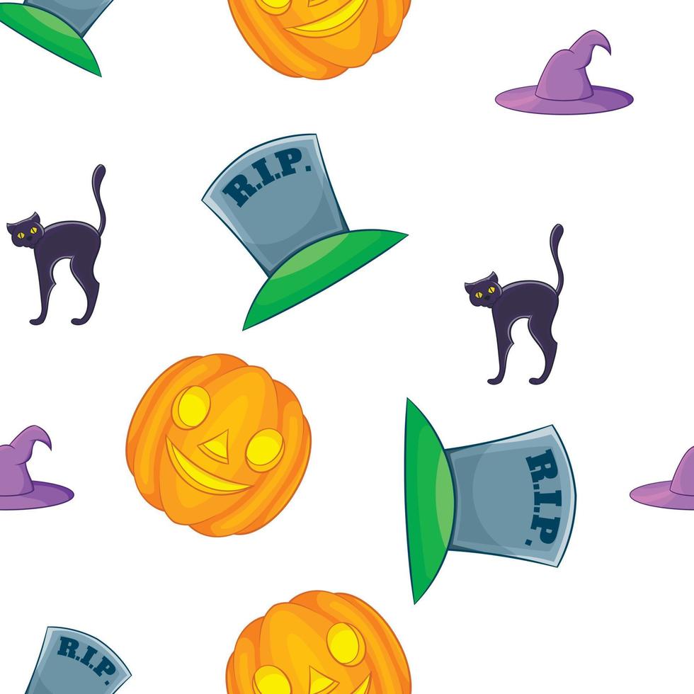 patrón de halloween, estilo de dibujos animados vector