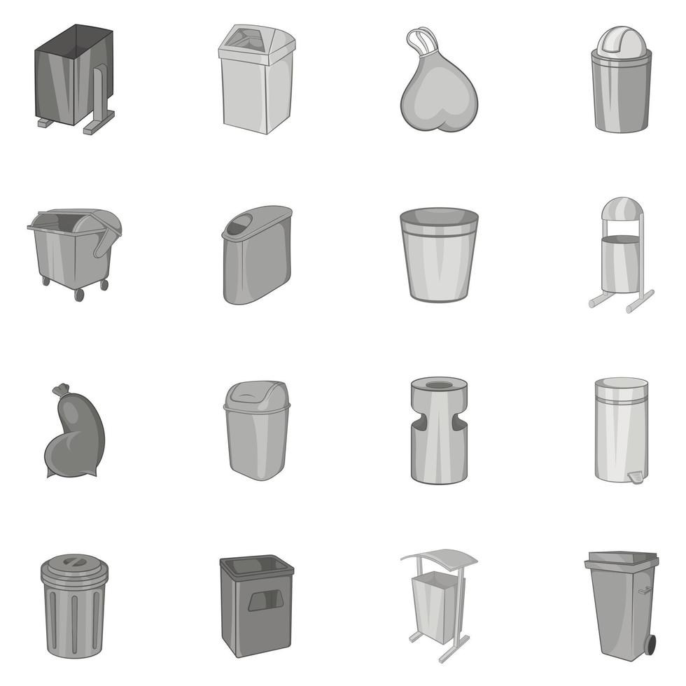 Trash can and recycle bin icons set vector