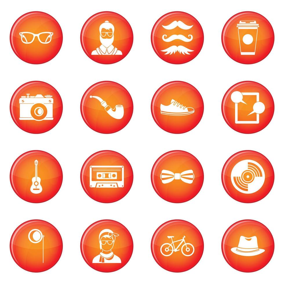 conjunto de vectores de iconos hipster