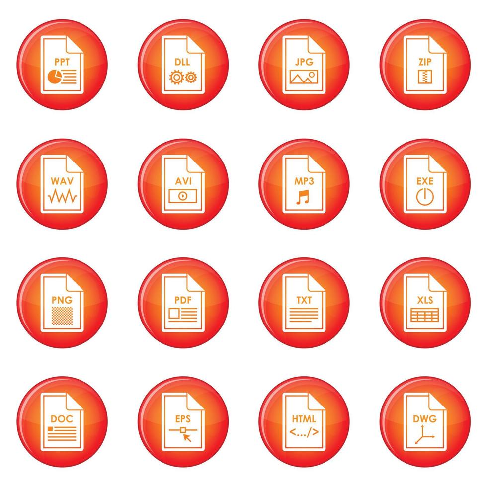 conjunto de vectores de iconos de formato de archivo